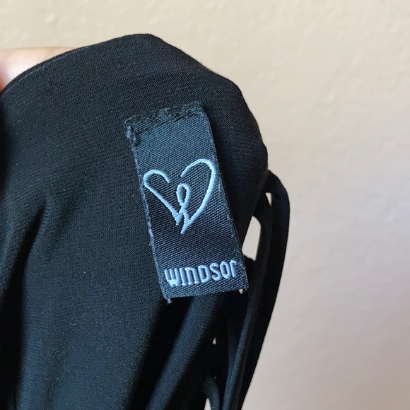 Windsor Black Mini Dress Criss Cross Open back - Picture 5 of 7